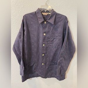 Derek Rose Pyjamas Top Mens Pajama Jacket Nightwear Cotton Blue Polka Dot-Large